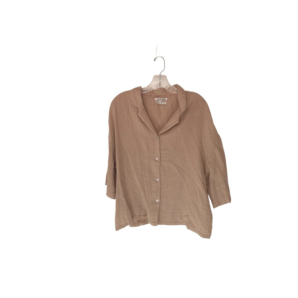 Alexandra Bartlett Intimates Pajama Shirt Beige‎ Cotton Lounge Loungewear Small